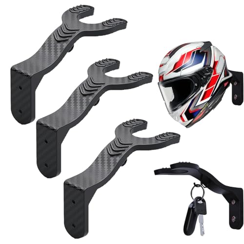 3 Stück Schwarz Helmhalterung Wand Motorradhelm Halterung Helm Halterung Wand Sich für Jacken Mützen Rucksäcke und Schals Ist and Ausstellungsräume Wohnzimmer Flure