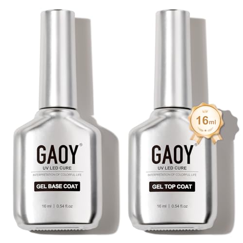 GAOY Gel-Über- und Unterlack, 16 ml, 2 Stück, glasiger Decklack und keine abwischbare Grundierung, Kombination für UV-Lichthärtung, Gel-Nagellack