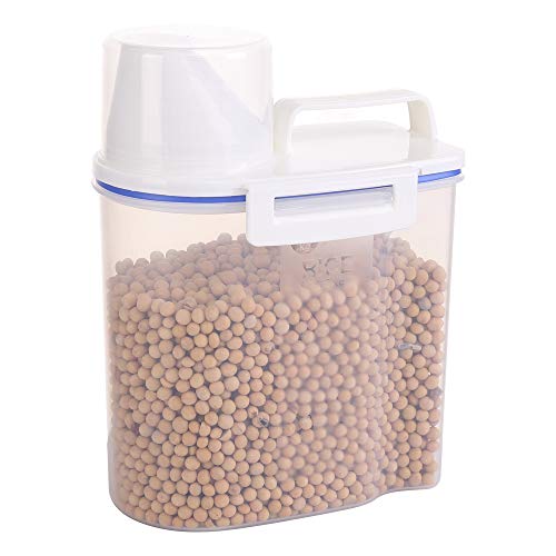 Weehey Hylotele Schüttdose, 2L/1.5L Tragbar Kunststoff Lagerplatz Versiegelt Essen Korn Müsli Mehl Aufbewahrungskiste Behälter mit Messbecher
