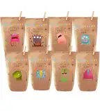 Paul´s Papierfabrik 8 bunte Monster Geschenktüten/Papiertüten, Tüten liebevoll bedruckt, für Geschenke, Gastgeschenke, Mitgebsel, Giveaways, Kindergeburtstag, Hochzeit (Monster acht)