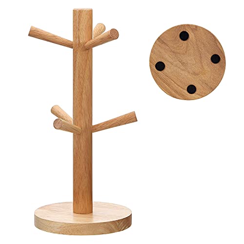 KAIAIWLUO Tassenhalter,Hölzerner Brezelständer Becherhalter Holz Baumbecherhalter Brezelhalter Tassenbaum für Küchentheke Tabletop Kaffeetassenregal