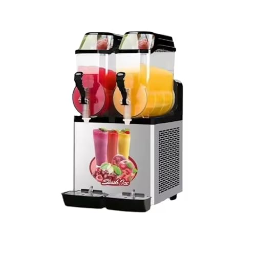 QYLTTDM Kommerzielle Slushie-Maschine, 950 W, 12 l x 2 Tank, Margarita-Maker, Edelstahl-Smoothie-Getränkebereiter, effiziente Kühlung für Supermärkte, Cafés, Restaurants, Bars, Heimgebrauch