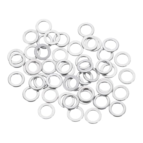 sourcing map 50 Stück M4 flache Unterlegscheiben, 4 x 7 x 0,8 mm, verdickter 304 Edelstahl, flache Abstandshalter für Schrauben, Bolzen, Automobil, Industriemaschinen