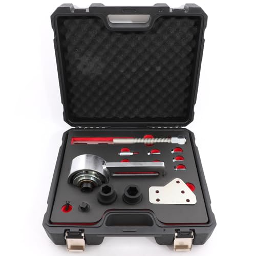 14-tlg Drehmomentvervielfältiger Set Kompatibel mit Ford 1.0 2.0 EcoBoost Duratec-Motoren, Drehmomentverstärker 1:5, Werkzeug zum Ausbau der Kurbelwellen-Riemenscheibe 303-1611 303-1611-01 303-1611-02