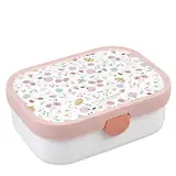 Mepal Brotdose Kinder Little Dutch – Bento Box Kinder - Brotdose Kinder mit Fächern & Gabel - Meal Prep Box mit Clip-Verschluss - BPA-frei & Spülmaschinenfest - 750 ml - Flowers and Butterflies