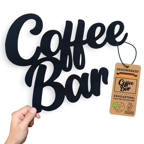 Coffee Bar Schild - Kaffeeecke Küche Dekoration Türschild & Wanddekoration - Kaffeebar Wanddeko Küche Deko - Kaffee Schild Coffee - Wandschild - Restaurant - Hotel - Schriftzug aus Kunststoff (L)