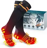 Beheizbare Socken, 5000mAh Wiederaufladbare Heizsocken mit 4 Temperaturen, Waschbare Fußwärmer Elektrisch für Skifahren, Radfahren, Angeln, Camping, Unisex Beheizte Socken