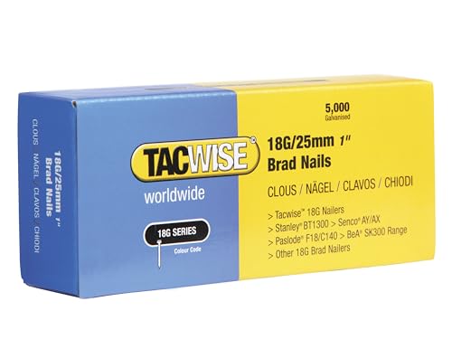 Tacwise 0396 Stauchkopfnägel Brad Typ 18G / 25 mm, Verzinkt, 5000 Stück