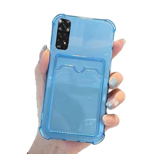 Miagon Brieftasche Hülle für Xiaomi Redmi Note 11 Pro,Kartenhalter Crystal Transparente Rückseite Handyhülle Kunststoffhülle Dünn Weiche TPU Stoßfeste Schutzhülle