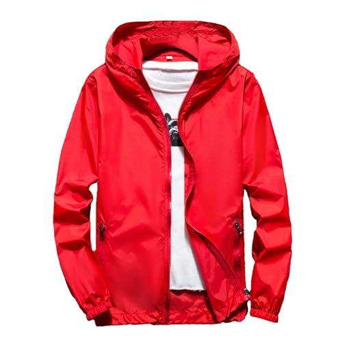 Generisch Regenjacke Fahrrad Herren Einfarbig Übergangsjacke Regenjacken Outdoorjacke Wanderjacke Sommerjacke Dünne Windbreaker Leichte Atmungsaktiv Softshelljacke Wasserdicht Fahrradjacke
