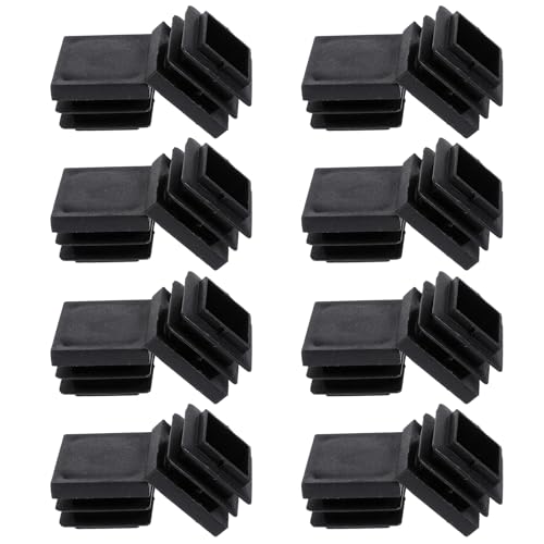 16 Stück Quadratstopfen Rohrstopfen, 25x25 Mm Schwarz Fußkappen Kunststoff, Endstopfen Lamellenstopfen Endkappen für Vierkantrohr Metallprodukte Stühle Regale Rohrabdeckung