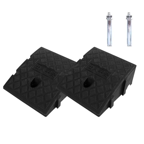 2er-Pack Leichte, Tragbare Bordsteinrampen, Große Schwellenrampen Mit Expansionsschrauben, Einfache Installation Für Einfahrten, Gehwege, Autos, Motorroller 25x27x7cm