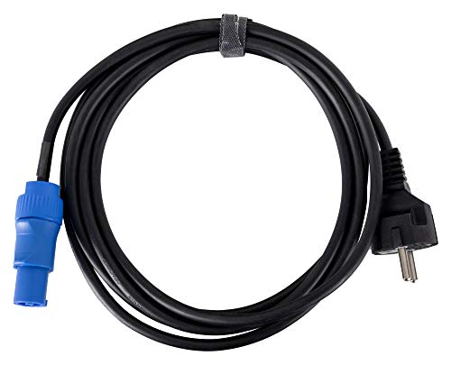 Pronomic Stage EUPP-3 Netzkabel - Kabel zur Stromversorgung - Für Aktiv-Lautsprecher und Scheinwerfer - Schuko-Stecker auf Powercon-kompatibler Stecker - Farbe: Schwarz - Länge: 3 m