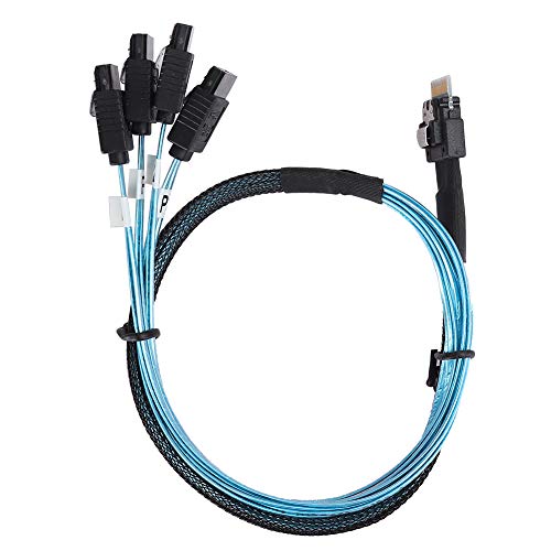 Dpofirs SAS-Datenübertragungskabel, SFF-8654- Bis 4Xsata-Kabel, SAS 38P SFF-8654-Schnittstellenkompatibilität mit SATA-Laufwerken für Server, Festplatte, Computer, Host