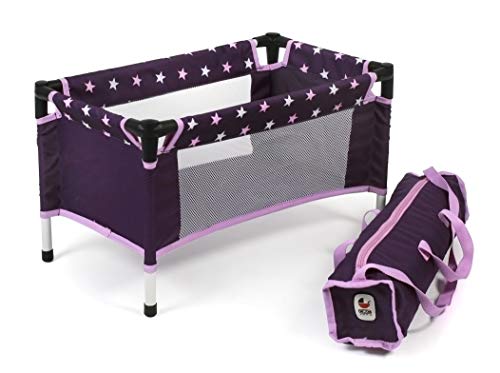 Bayer Chic 2000 652 71 Reisebett, Puppenbett für Puppen bis 50 cm, 3 Jahre to 8 Jahre , Stars lila