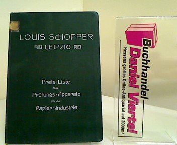 Preis-Liste über Prüfungs-Apparate für die Papier-Industrie.