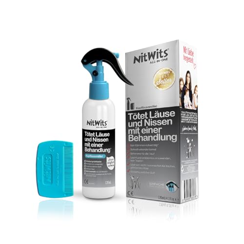 NitWits Läusemittel Kinder – All-In-One Läuse Abwehrspray gegen Kopfläuse & Nissen – Alternative zu Läuseshampoo – Ohne Kämmen – Einfach anzuwenden