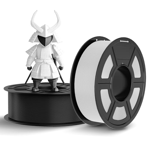 TECBEARS PLA Filament 1.75mm Schwarz+Weiß, 2kg 3D Drucker Filament PLA, Filament 3d Druckmaterialien, Vakuumverpackung, Maßgenauigkeit +/- 0,02 mm, 1kg pro Spule (2.2lbs) PLA Filament 3D-Druck