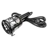 EMOS Montagelampe für Werkstatt, Garage, Baustelle, Indoor Werkstattleuchte für beliebige Glühlampe bis 60 W, netzbetrieben, 5m Kabel, E27 Fassung, Schwarz