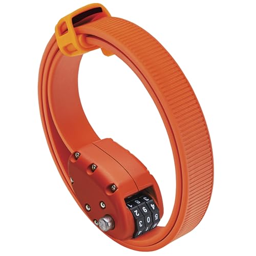 OTTOLOCK Stahl & Kevlar Zahlen-Fahrradschloss 76cm leicht, Kompakt, Sicher, Beständig | Ideal für Radfahrer und Sportequipment Orange