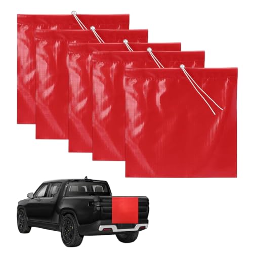 5 Stück Warnfahne,Warnflagge Rote 30x30cm,Signalfahne mit Seil,Rote Fahne,Warnfahne Rote,Wetterfest Warnfahne,Schlussfahne,Rote Fahne Überlänge,Warntafel,für Transport Fahrradträger Auto Wohnwagen