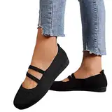 Sunnyuk ballerinas damen leder breite füße, Ballerinas Damen Elegant Sportlich Balerinaschuhe Sommerschuhe Mittelalter Weite H Ballerina Schuhe Flache Bequem Trachtenschuhe Riemchenballerina Mädchen