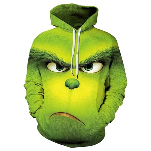 Weihnachtspullover Herren Hoodie Pullover 3D Druck Lustige Funky Weihnachtspulli Christmas Kapuzenpullover Sweatshirt Weihnachts Sweater Weihnachtspullover Große Größen Herren,Deal des Tages