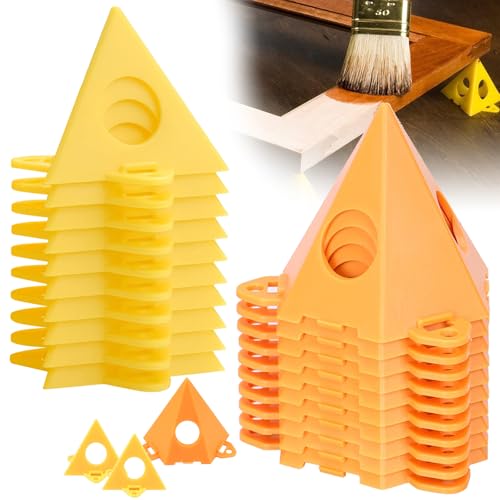 GmwyCzV 20 Stück Pyramidenständer, Maler Perforiert Dreieckig Kunststoff Fußständer, Mini-Kegelfarbständer, Kegel Ständer Schranktüren Handwerk Kunststoff Kit, für Malerei, Perforierte Holzarbeiten