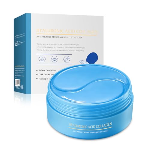 60 Pcs Augenpads,Augenpads Gegen Augenringe,Hyaluronsäure Collagen,Augenringe Entfernen,Tränensäcke,Mit Kühlend Feuchtigkeit,Mindern Falten und Schwellungen,Müde Augen