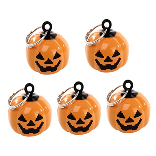 BESPORTBLE 5 Stk Kürbisglocken Cartoon-haustier-glocken Schmuckzubehör Charms Halloween-kragenanhänger Für Haustiere Halloween-halsband Für Hunde Hundeglocken Kupfer Hängende Telefon