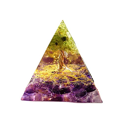 VNSTKWW Orgon Pyramide Kristall Orgonit Pyramide Reikipyramide Amethyst Pyramide Positive Pyramide Natürliche Chakra Meditation skristalle Wohnkultur 6cm