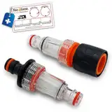 MaJoCompTec® DUOCLEAN Wasserfilter Set | Vorfilter für Hochdruckreiniger | Schmutzfilter mit Filtereinsatz mit 0,15 mm | Wohnmobil Caravan Boot Garten Zubehör (Kompakt Filter-Set)