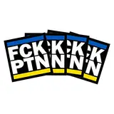 FCK PTN (Ukraine Flagge) Sticker Paket (30, 50, 100, 300 oder 500 Stück) 7,4 x 7,4cm