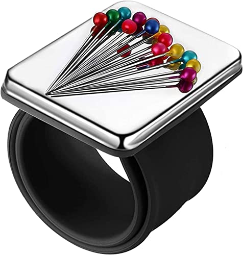 YSTrillion Armnadelkissen Magnetisch,Magnetisches Handgelenk-Nähen,Magnetisches Silikon-Armband für Friseur Friseurbedarf Nähen Nähnadeln Kissen (Schwarz)