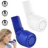 2pcs Air Physio Atemgerät Original, Lungentrainer Atemtrainer mit 3 Stahlkugeln Schleimentfernungsgerät Mucus Clearance Device für Patienten mit Schleimproduzierenden Atemwegserkrankungen(Weiß+Blau)