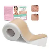 QaZanteiar Silikon-Narbenblätter, (1,6" x 59" Rolle - 1,5 M), Silicone Scar Sheets, Silikonpflaster für Narben Ultradünn Flexibel für Alle Hauttypen, Sicher und Wirksam Bei Narben und Keloiden