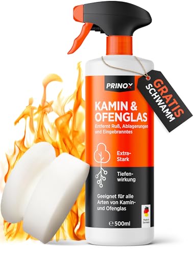 Kaminscheibenreiniger 500ml extra stark - Kaminglasreiniger gegen hartnäckigen Ruß an Ofenscheiben - Kaminreiniger zum Reinigen verrußter Kaminscheiben & Ofenglas