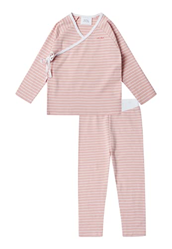 Stellou & friends Baby Schlafanzug, 2tlg Kinder Schlafanzug Langarm, 100% Baumwolle, Winter Pyjama Set, Zweiteiliger Nachtwäsche für Jungen & Mädchen, Oeko-TEX Zertifiziert, Rosa, 86/92