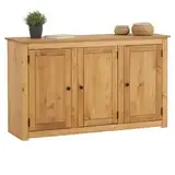 IDIMEX Sideboard CANCUN mit drei Türen - Massivholz Kiefer, Gebeizt/Gewachst, Vielseitig für Wohnzimmer, Flur