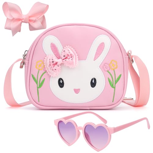 RSXING Kleines Mädchen Kaninchen Tasche Mädchen Handtasche Kinder Hase Geldbörse Mädchen Spielzeug Crossbody Tasche Messenger Umhängetasche Geburtstag