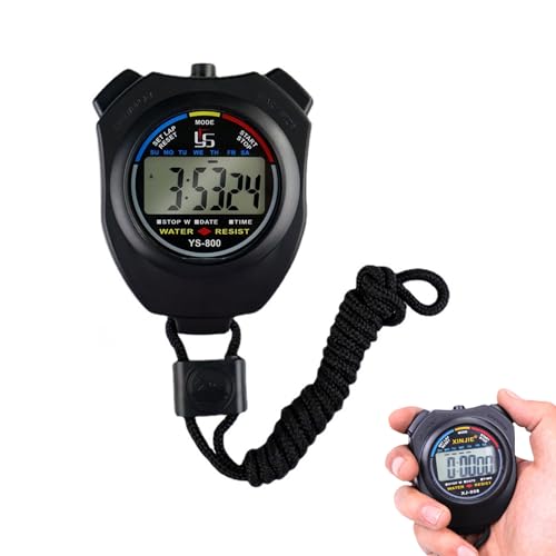 Ikadiya Digital Sport Stoppuhr Timer, Chronograph Digital Uhren Stoppuhr, Sport Stoppuhren mit Wecker für Fußball, Basketball, Laufen, Schwimmen, Fitness und mehr