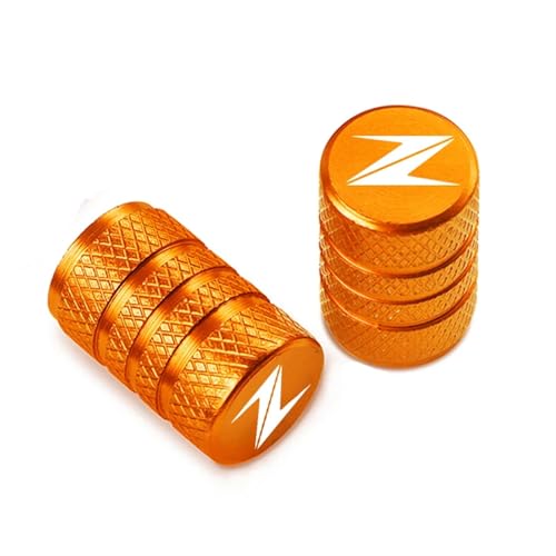 Motorradreifen-Ventilkappe, Zubehör kompatibel mit Z Z500 Z400 Z900 Z1000 SX Z800 Z750 Z300 Z650 RS Z125(Orange3)