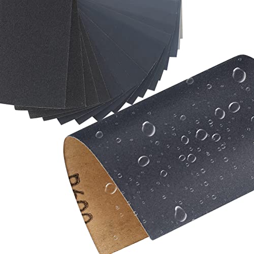 Schleifpapier Set, 45 Stück Körnung 120 bis 7900 Nass und Trocken Sandpapier, Schmirgelpapier zum Polieren und Schleifen für Auto, Holzmöbel, Stein, Lack, Metall, Glas - 22,9 x 9,9 cm (45)