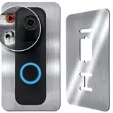 Baron Design | Edelstahl Blende ohne Bohren | Zubehör für Blink Doorbell | Halterung, Schild, Befestigung, Wandplatte für Funk Klingel