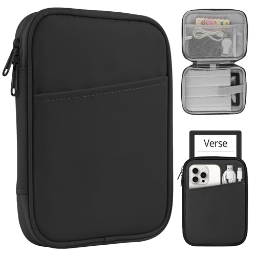 HoYiXi Universal Sleeve Hülle für 7-8 Zoll ablette Fire HD 8/Fire HD 8 Plus Compatible iPad mini (6th Gen) 8.3" 2021, iPad mini 5/4/3/2/1, Tab A8, 7"-8" Android Tablet Sleeve Case -Schwarz