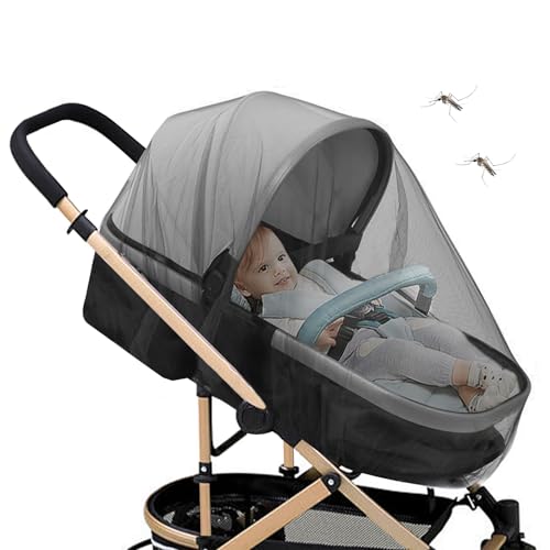 Phantasy® Mückennetz für Kinderwagen, Universal Insektenschutz für Kinderwagen, Buggy Reißfest Mückennetz Fliegennetz, idealer Schutz vor Wespen und Stechmücken, Schwarz