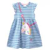 Codkkre Mädchen Kleider Einhorn Ostern Geschenke Kleid Prinzessin Sommer Party Festlich Kleid 104