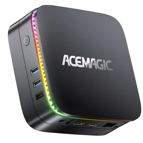 ACEMAGIC AK1Plus Mini PC, 12th Gen Ιntel Alder Lake Ν95 (up to 3.40 Ghz), 16GB DDR4 512GB SSD Mini Computer with Win 11 Pro | WiFi 5 | BT 4.2 | 4K UHD | RGB | RJ45, for Office Home Theatre