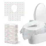 20 Stück Einweg Toilettenauflage, 60x65cm Toiletten Auflage für Kinder und Erwachsene, Wasserdichte Toilettensitzbezug und Einzeln Verpackt für Geschäftsreise, Reisen, Offentliche Toiletten