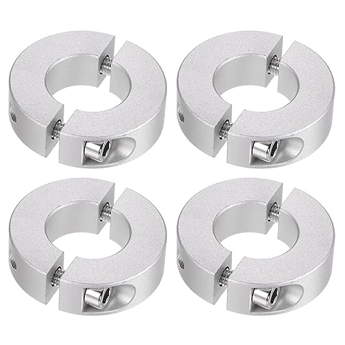 QUARKZMAN 4Stk Doppel Spaltwelle Kragen für 20mm Welle Set Schraube Klemmkragen 40mm AD 12mm Breite für Stopfen Positionshalter Zahnräder Maschine Hilfsmittel Industrie Eloxierung